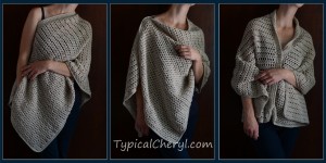 Simple Crochet Wrap - Free Pattern from TypicalCheryl.com. Simple even for beginners. Wear it three ways.